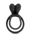 Double cockring noir avec stimulateur de clitoris