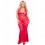 Nuisette grande taille longue rouge décolletée dentelle florale