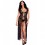 Nuisette déshabillée longue noire ouverte dentelle florale et string