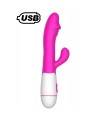 Vibromasseur rabbit USB rose avec gland 30 programmes