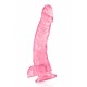 Gode jelly courbe rose ventouse taille XL 22cm