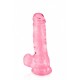 Gode jelly rose ventouse taille M 17.5cm