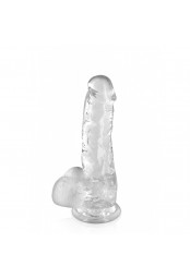 Gode jelly transparent ventouse taille M 17.5cm