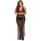 Nuisette longue grande taille fendue transparente