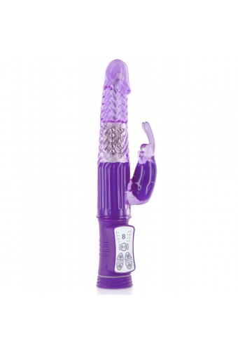 Vibromasseur rabbit violet 2 moteurs et billes rotatives USB