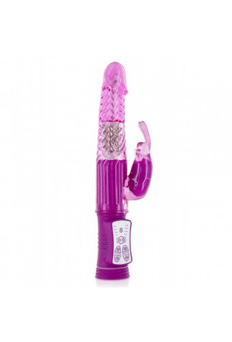 Vibromasseur rabbit rose 2 moteurs et billes rotatives USB