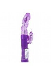 Vibromasseur rabbit violet tête rotative USB