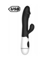 Vibromasseur rabbit USB noir avec gland 30 programmes