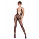 Bodystocking noir floral très décolleté