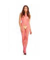 Bodystocking rose filet ouvert devant et derrière