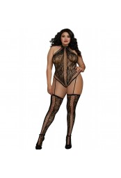 Combinaison Grande Taille dans un style Body string en dentelle avec des détails croisés