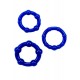 Pack 3 cockring bleus avec billes - CR-COR005BLU