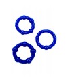 Pack 3 cockring bleus avec billes - CR-COR005BLU