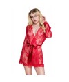 Peignoir transparent rouge floral - ML60072RED