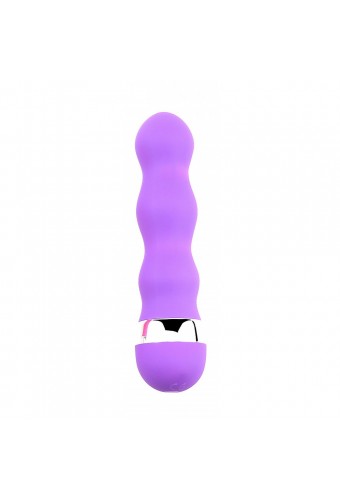 Mini Vibromasseur violet ondulés 11 cm - BOZ025PUR