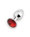 Plug bijou en aluminium bijou rouge Medium - RY-002RED