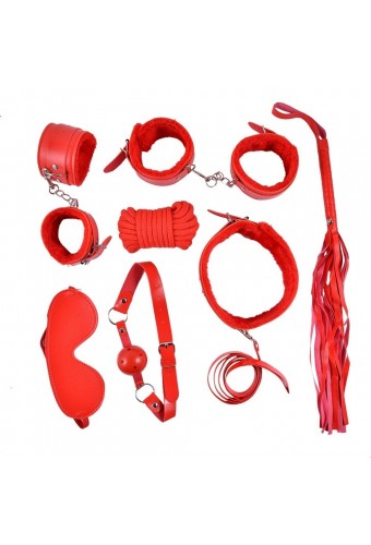 Ensemble Bondage rouge - 10 pièces - SOM-013RED