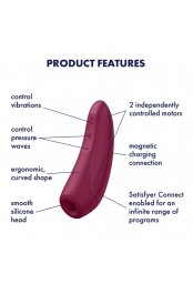 Stimulateur clitoridien connecté bordeaux Curvy 1 Satisfyer - CC5972390214